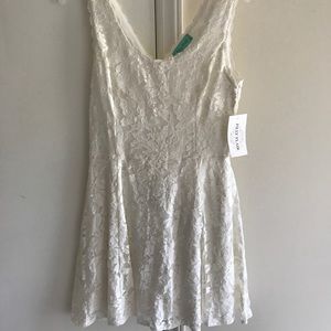 Brand New white lace filly flair dress Size Large